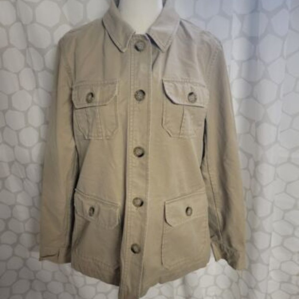 GAP Utility/Military Jacket Women's Medium Khaki / Tan Cargo Pockets